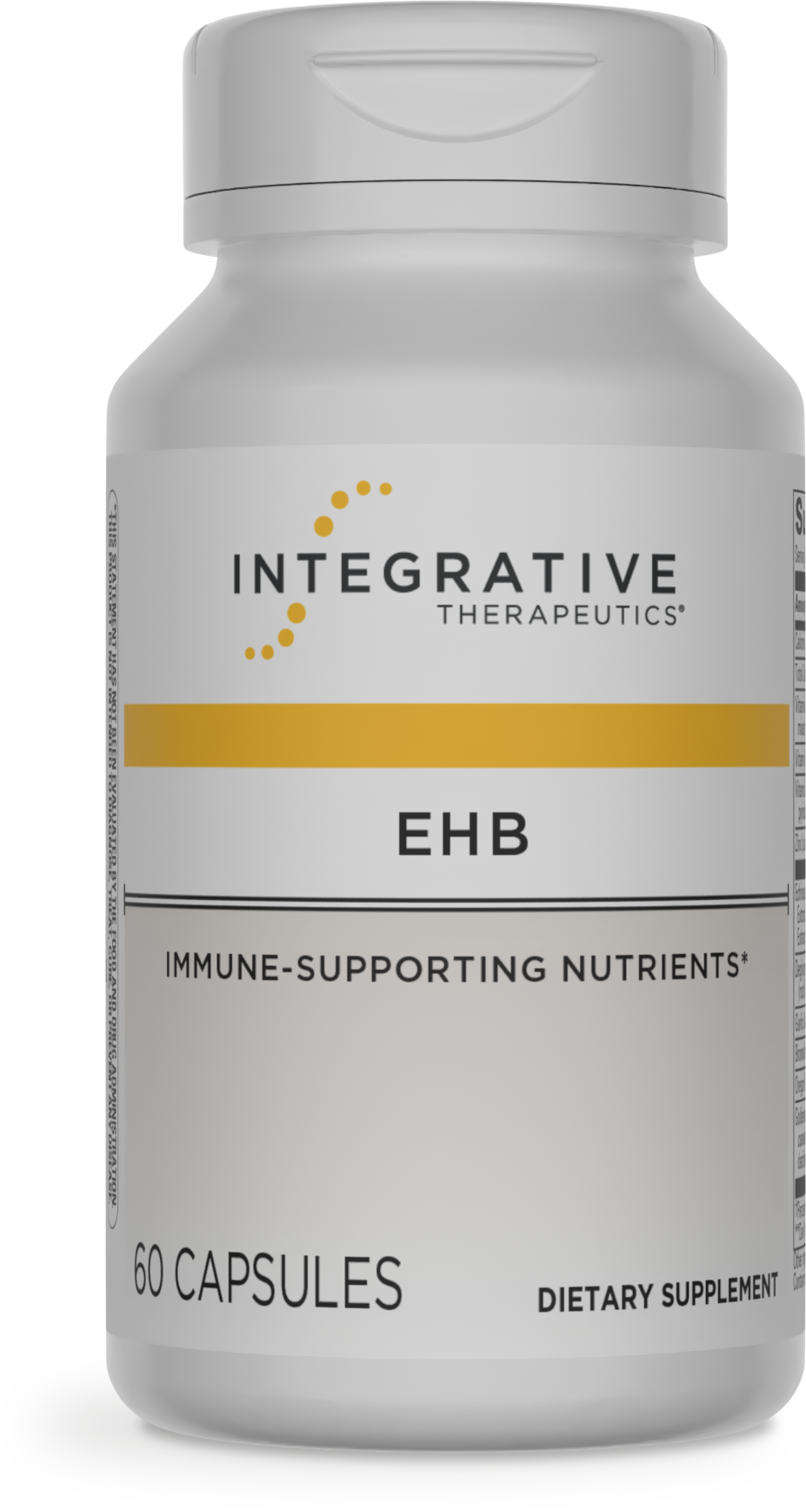 Integrative Therapeutics EHB immune-supporting nutrients white bottle front label, 60 capsules