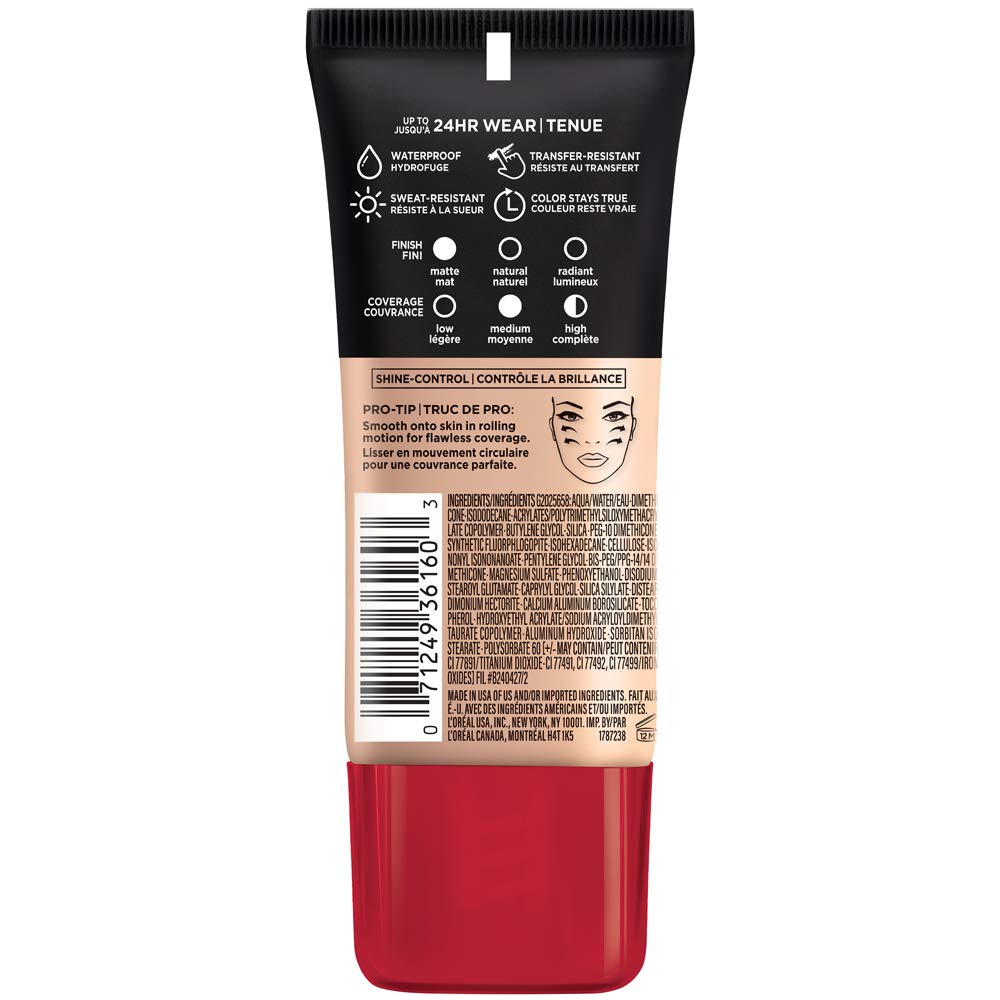 L'Oréal Paris Infallible Pro-Matte Foundation 104.5 Nude Buff 1.0 fl oz (30 ml) — product image 2