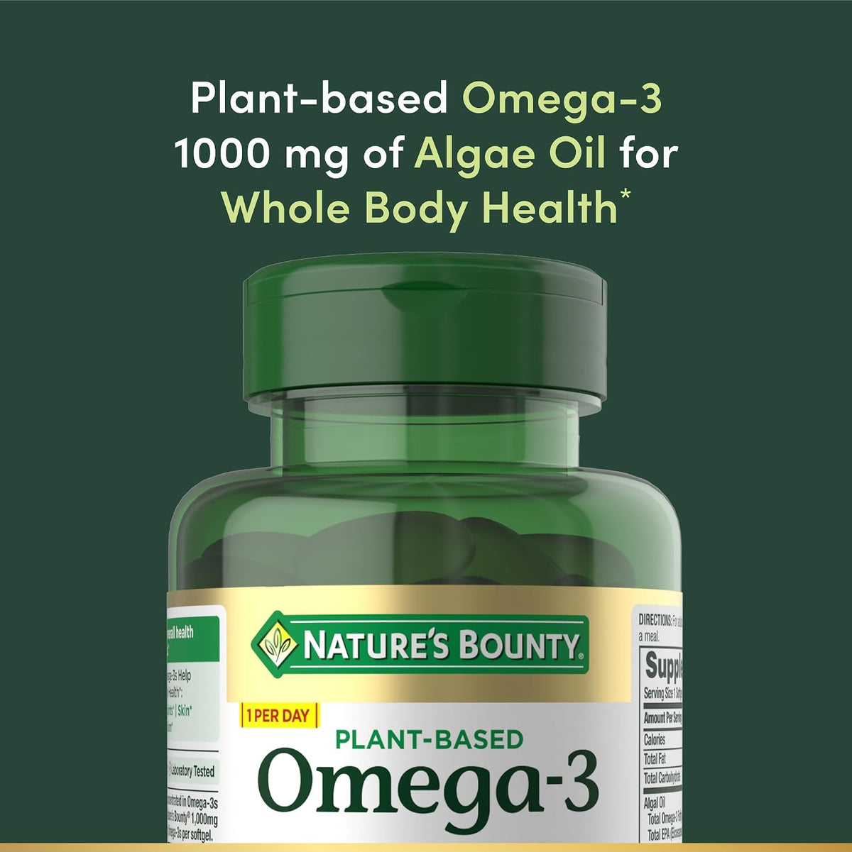 Nature's Bounty Plant-Based Omega-3 1000 mg 30 Softgels — product image 3