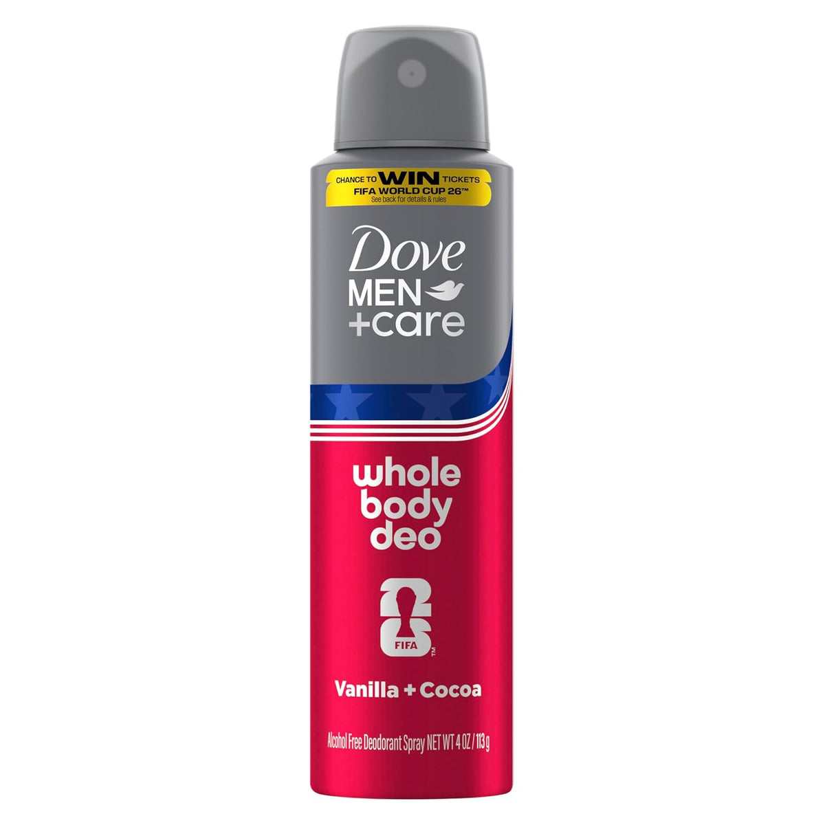 Dove Men+Care Whole Body Deo Vanilla + Cocoa Deodorant Spray 4 oz (113 g) — product image 1
