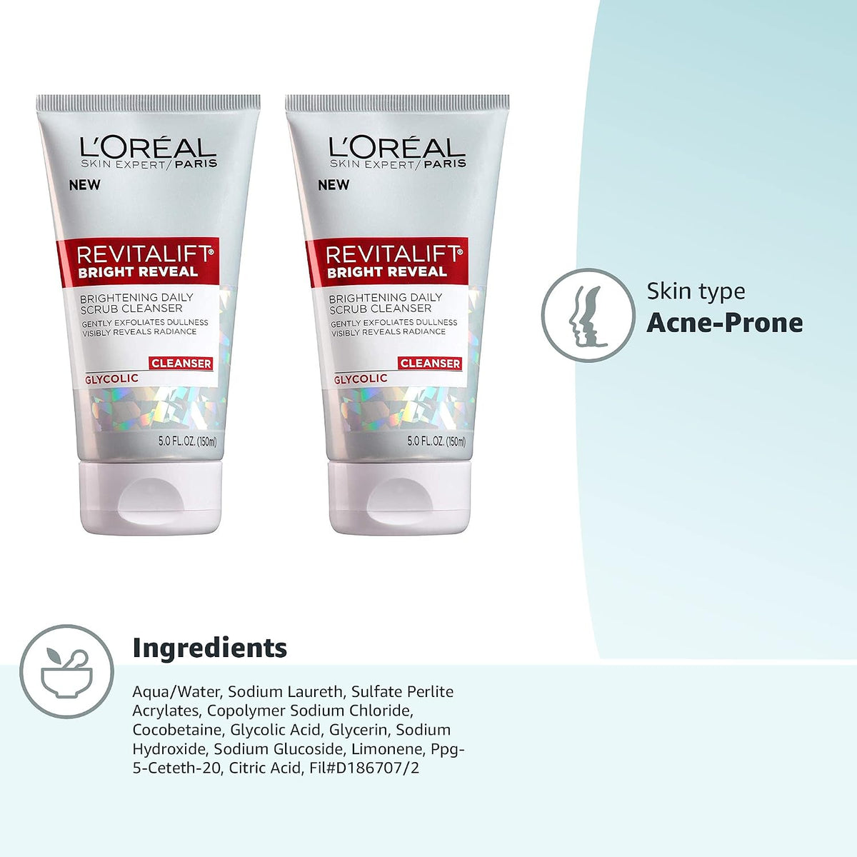 L'Oréal Skin Expert/Paris Revitalift Bright Reveal Brightening Daily Scrub Cleanser 5.0 fl oz (150ml) — product image 3