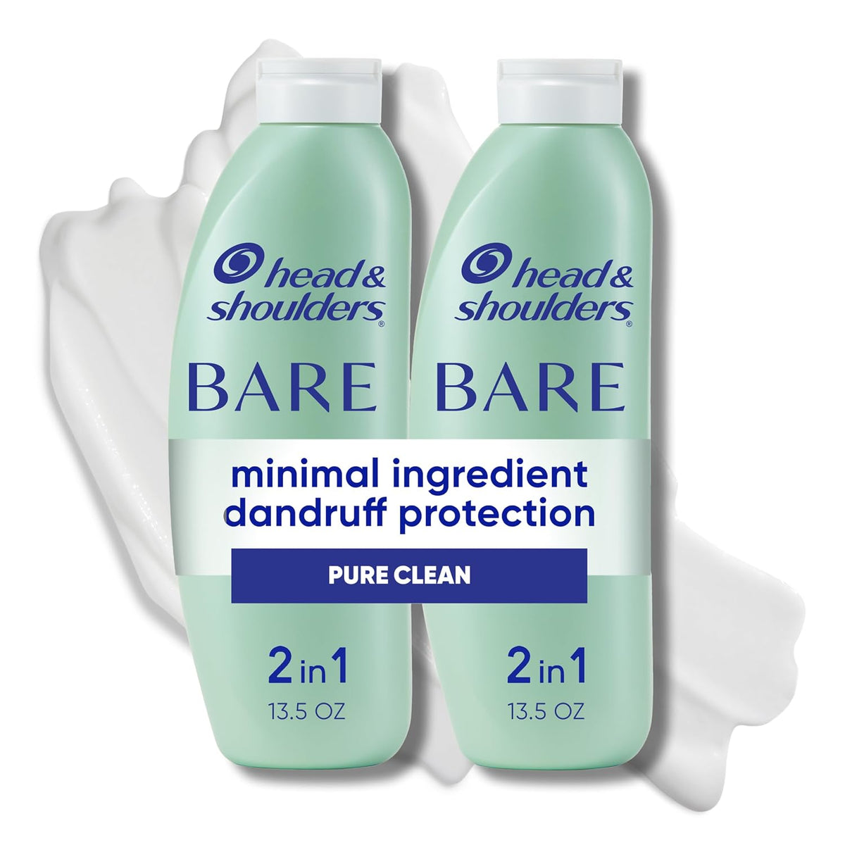 Head & Shoulders Bare Minimal Ingredients 2in1 Shampoo Pure Clean 13.5 fl oz (Pack of 2) — product image 1