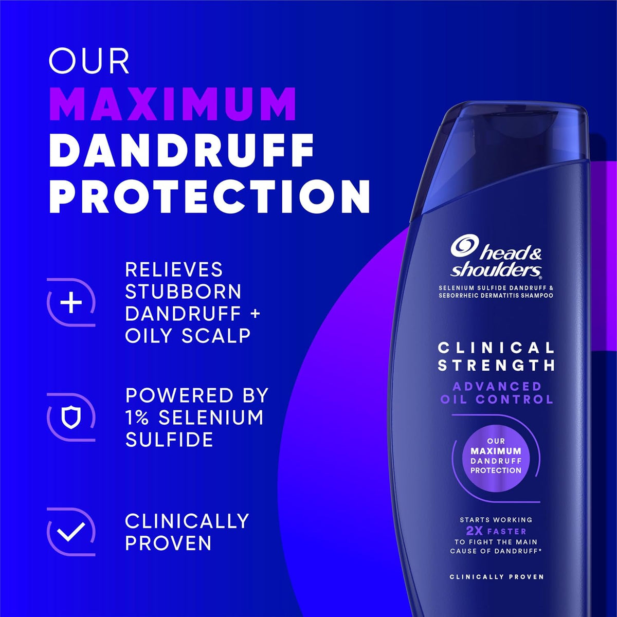 Head & Shoulders Clinical Strength Advanced Oil Control Shampoo 13.5 fl oz (Pack of 2) — product image 3