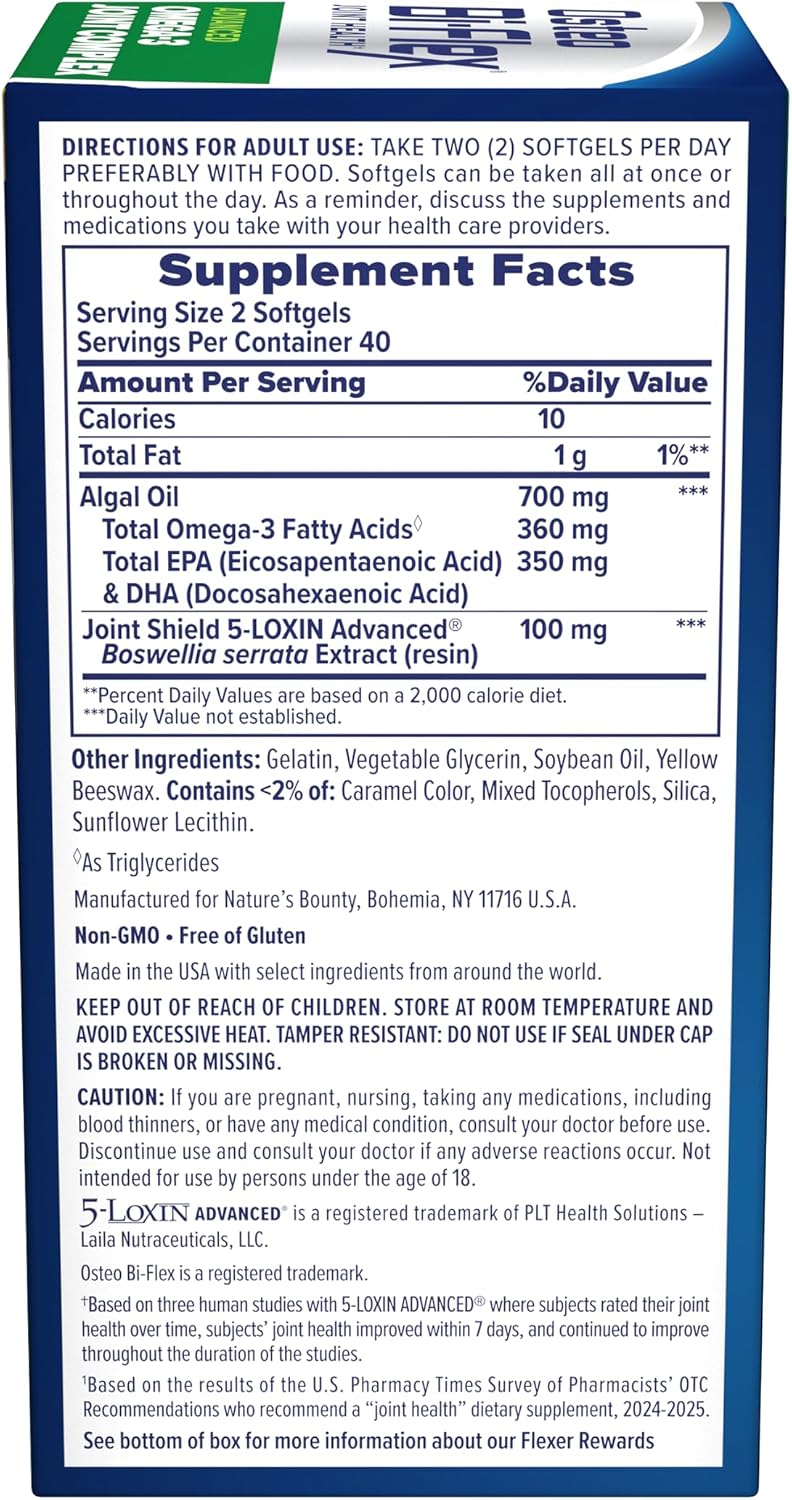 Osteo Bi-flex Joint Health Advanced Omega-3 Joint Complex 360 mg 80 Softgels — product image 3