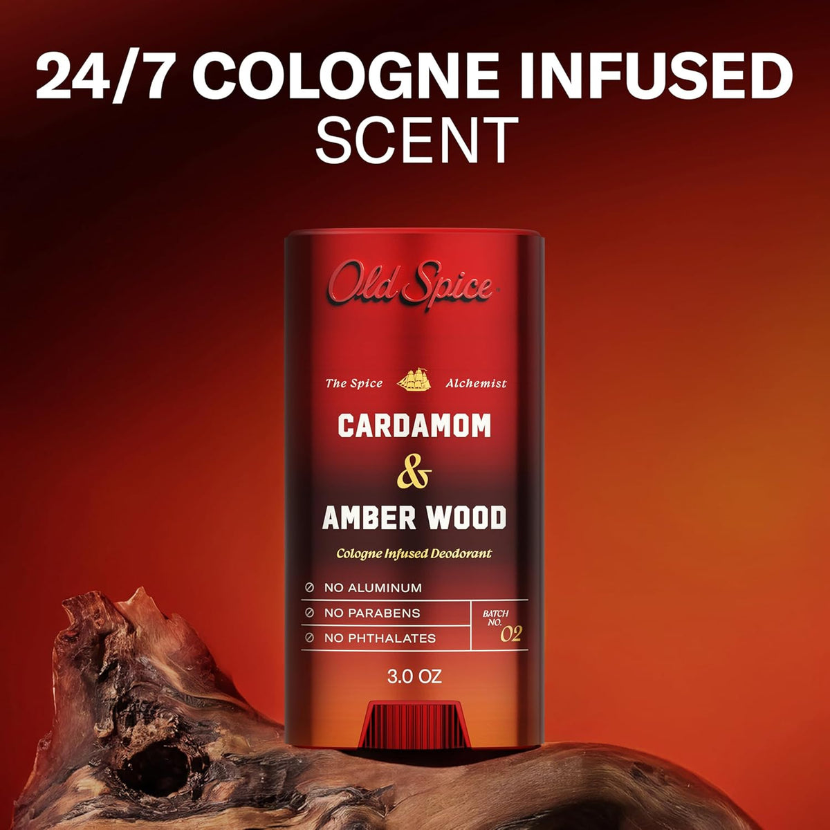 Old Spice Cardamom & Amber Wood Cologne Infused Deodorant 3.0 oz — product image 3