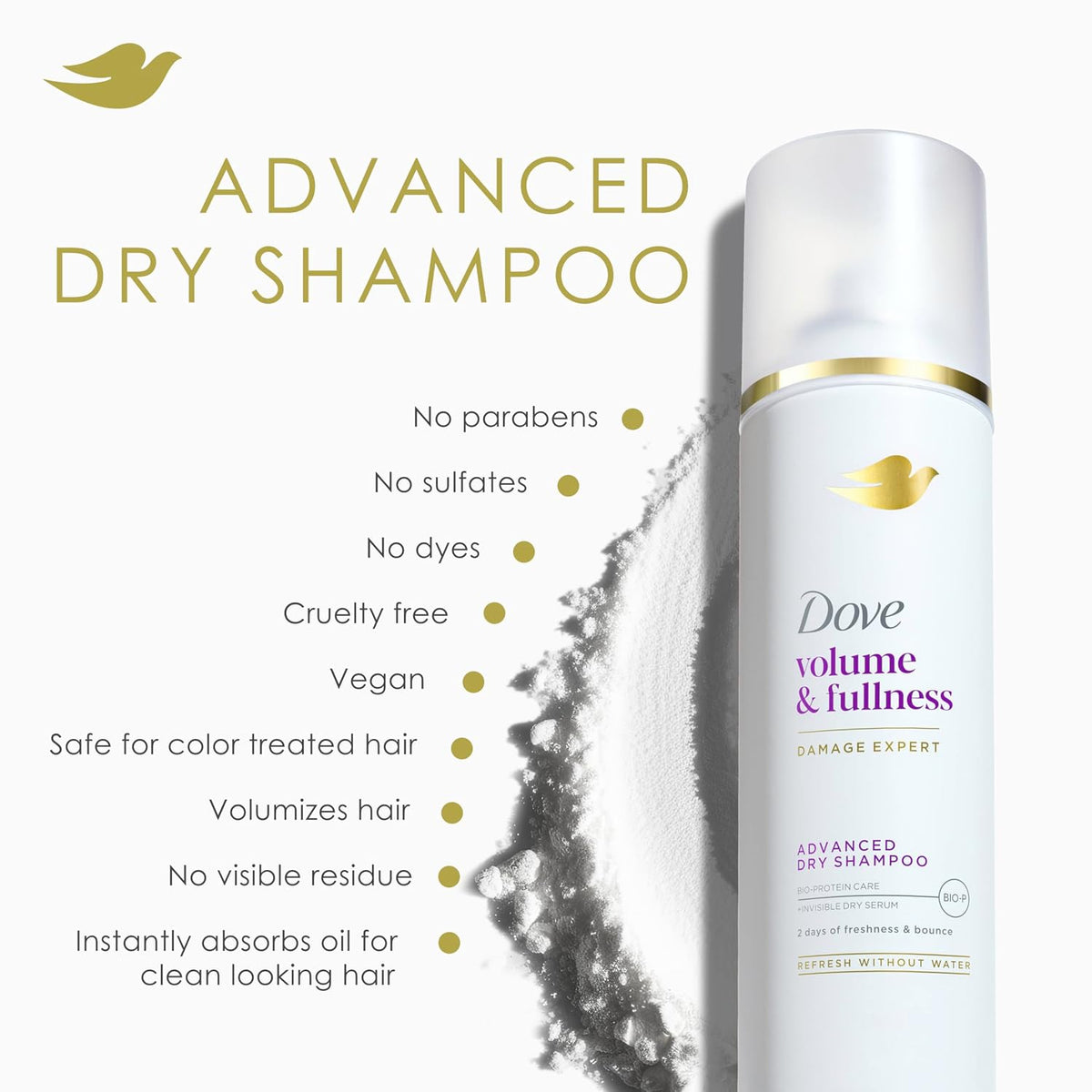Dove Refresh + Care Volume & Fullness Dry Shampoo 5 oz (141g) (Pack of 2) — product image 4
