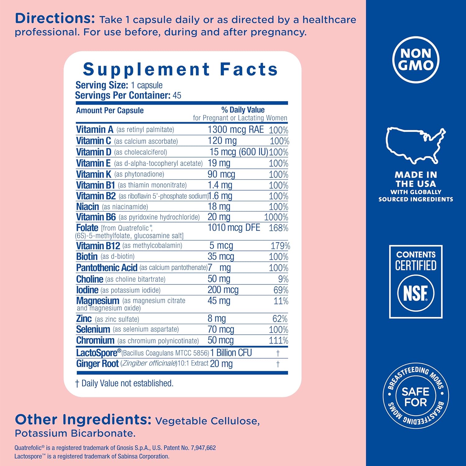 Mommy’s Bliss Prenatal Multivitamin + Probiotic 45 Servings