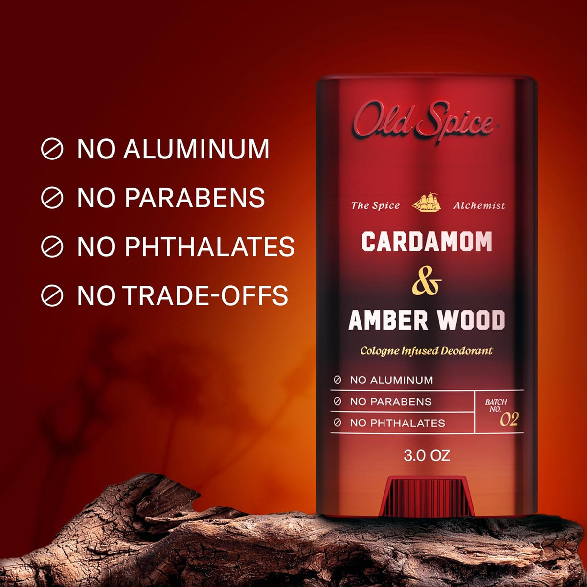 Old Spice Cardamom & Amber Wood Cologne Infused Deodorant 3.0 oz — product image 2