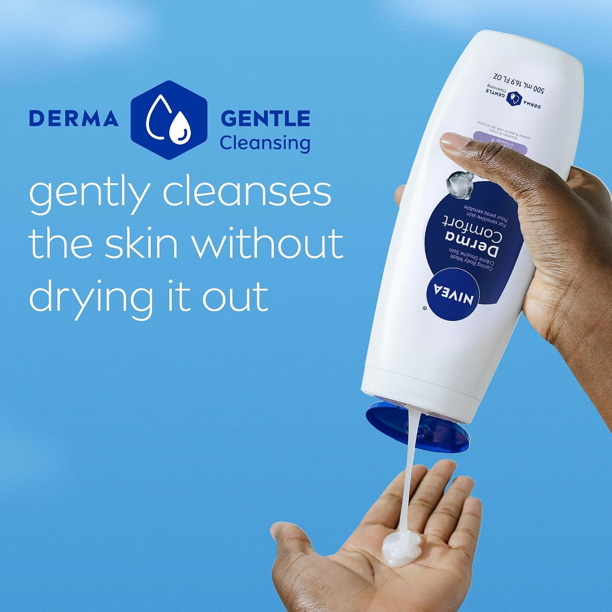 NIVEA Derma Comfort Caring Body Wash 16.9 fl oz (500 ml) (Pack of 3) — product image 4
