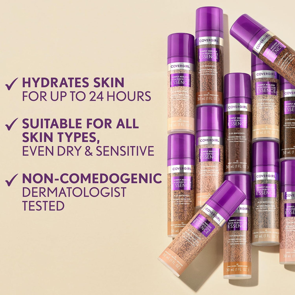 COVERGIRL Simply Ageless Skin Perfector Essence 65 Tan-Rich 1 fl oz (30 ml) — product image 4