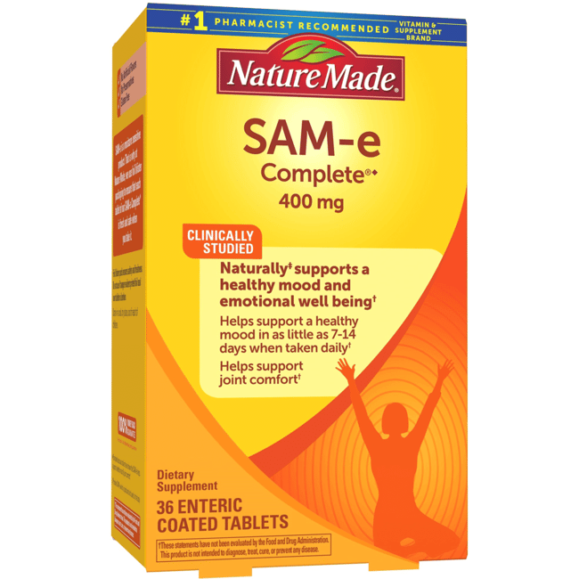 Nature Made SAM‑e Complete 400 mg Tablets Mood Joint Support 36 Count