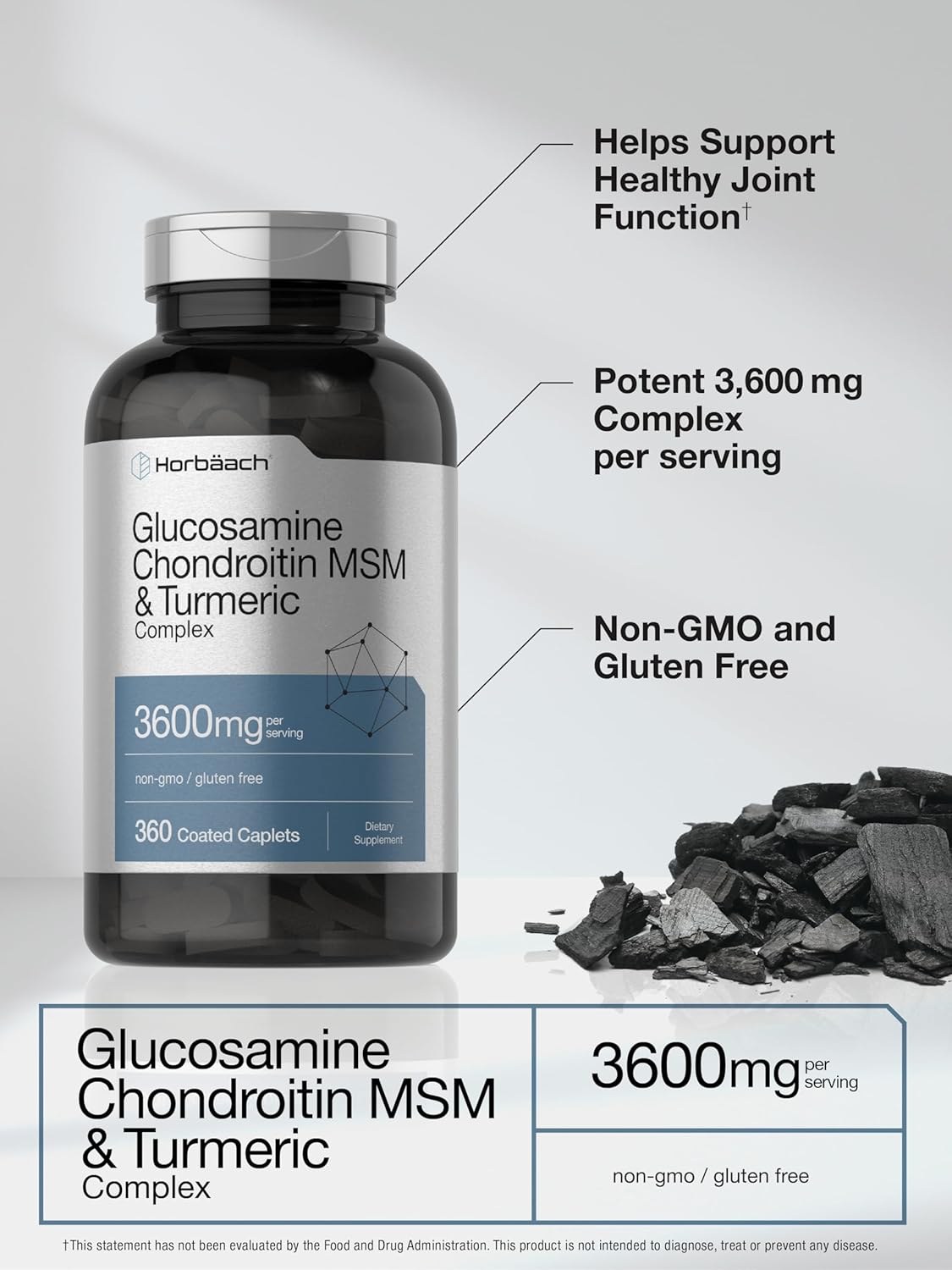 glucosamine turmeric caplets close up bottle
