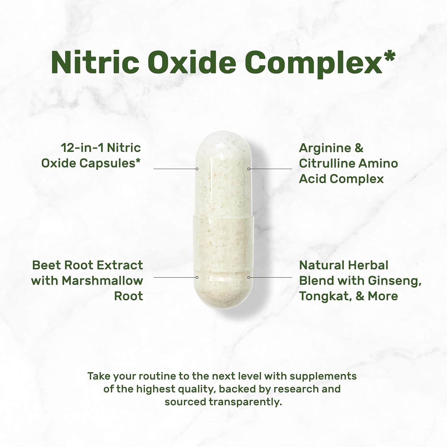 arginine citrulline nitric oxide capsules supplement bottle