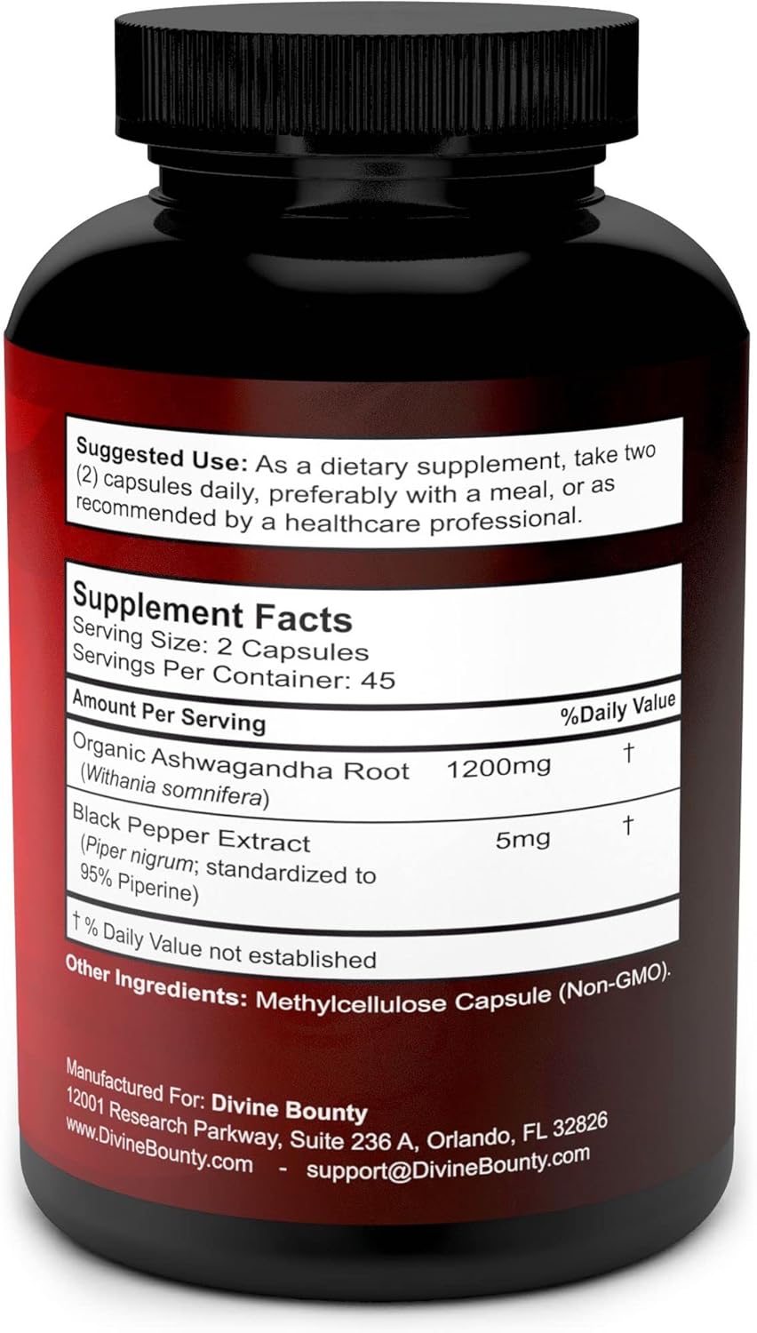 ashwagandha root powder veggie capsules supplement