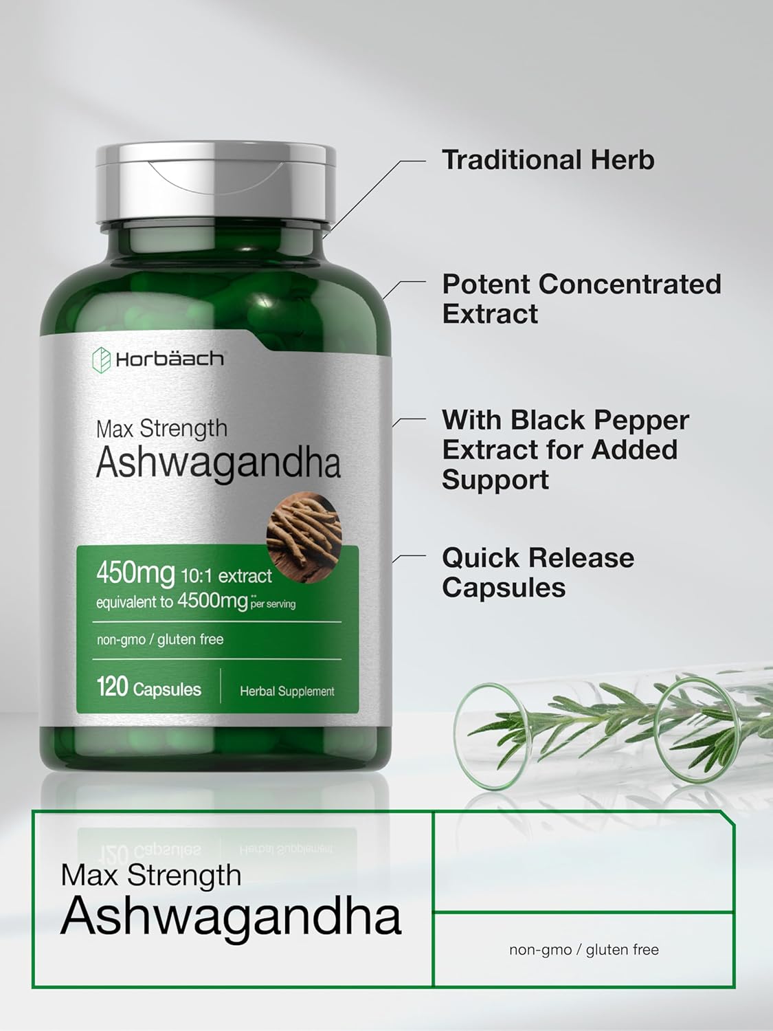 ashwagandha capsules close up supplement bottle