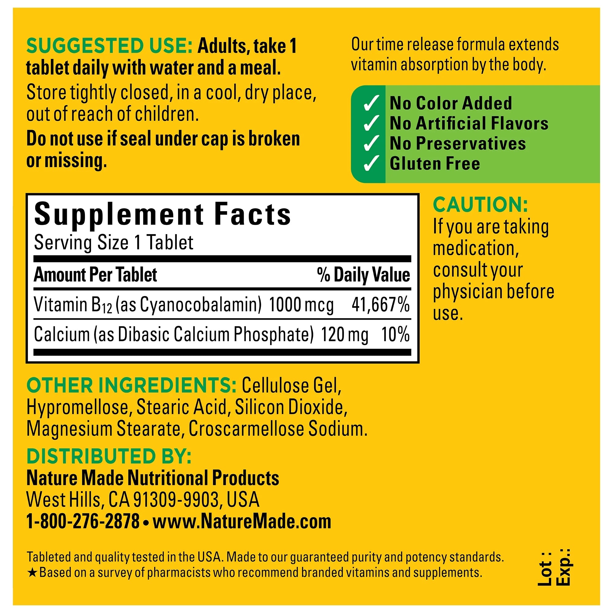 1000mcg B12 Energy Support Tablets by Nature Made