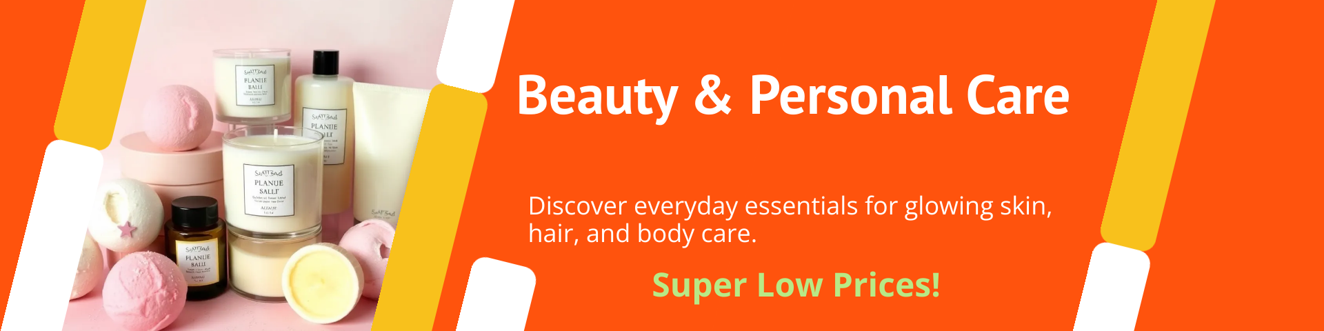 Smiling family shopping for beauty and personal care products in a bright store aisle, highlighting Beauty & Personal Care deals.