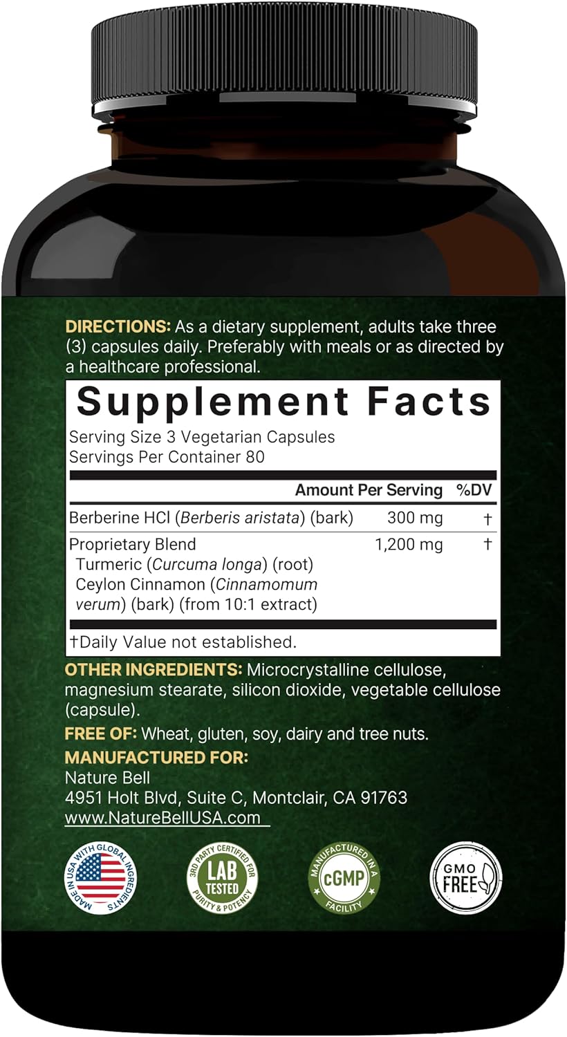 berberine supplement capsules NatureBell bottle