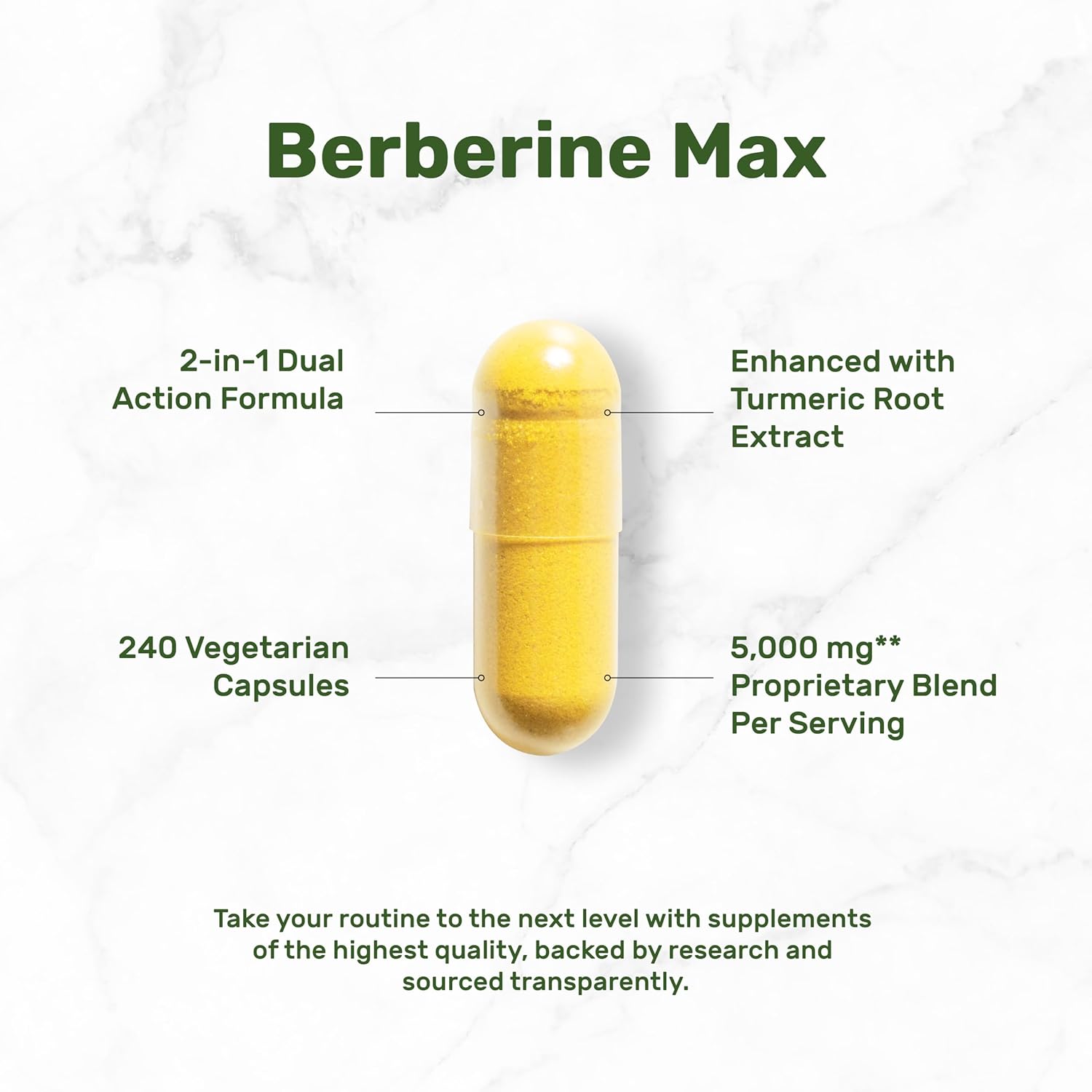 berberine hcl turmeric root extract capsule supplement