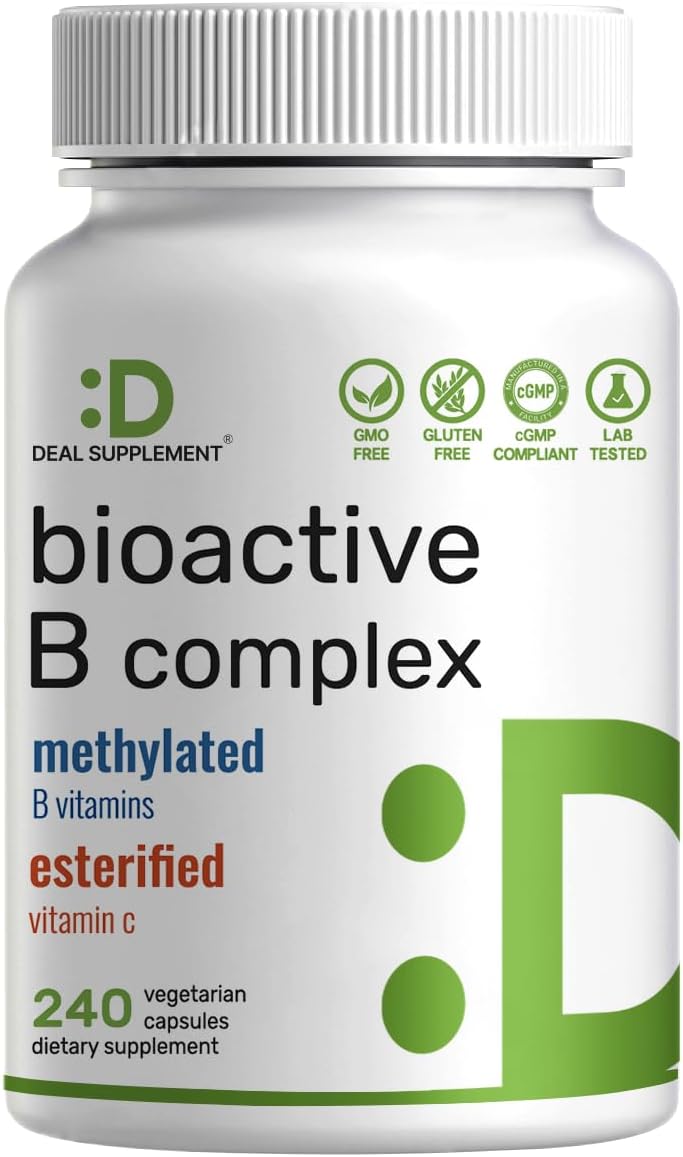 bioactive vitamin B complex 240 veggie capsules bottle