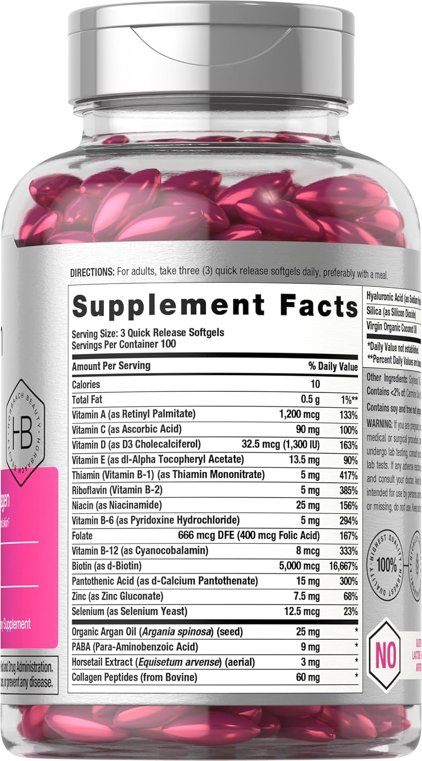 biotin collagen argan coconut oil beauty softgels