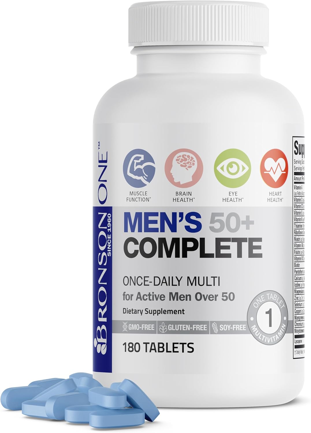 Bronson mens complete multivitamin multimineral tablets bottle