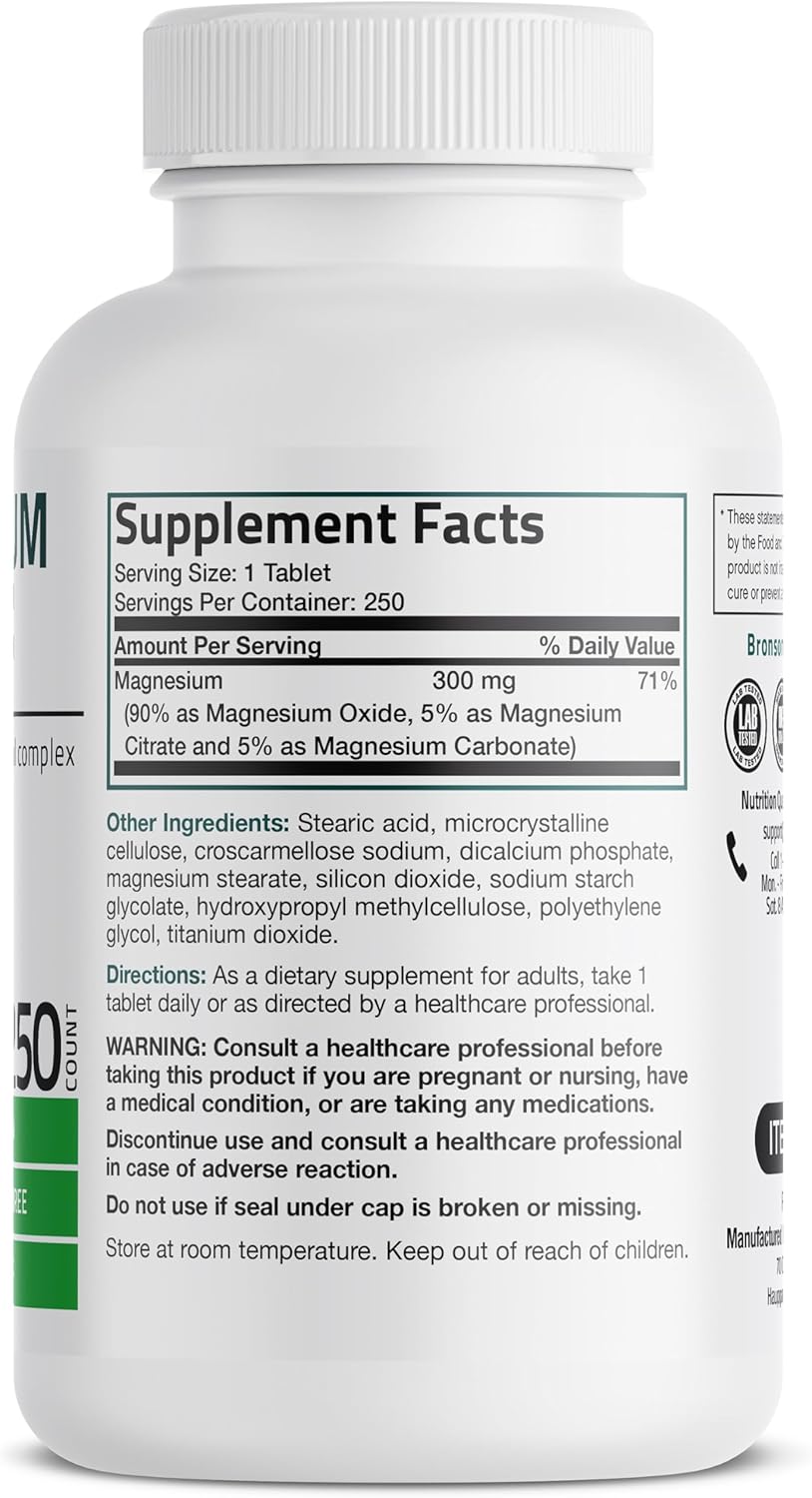 magnesium oxide citrate carbonate supplement tablets