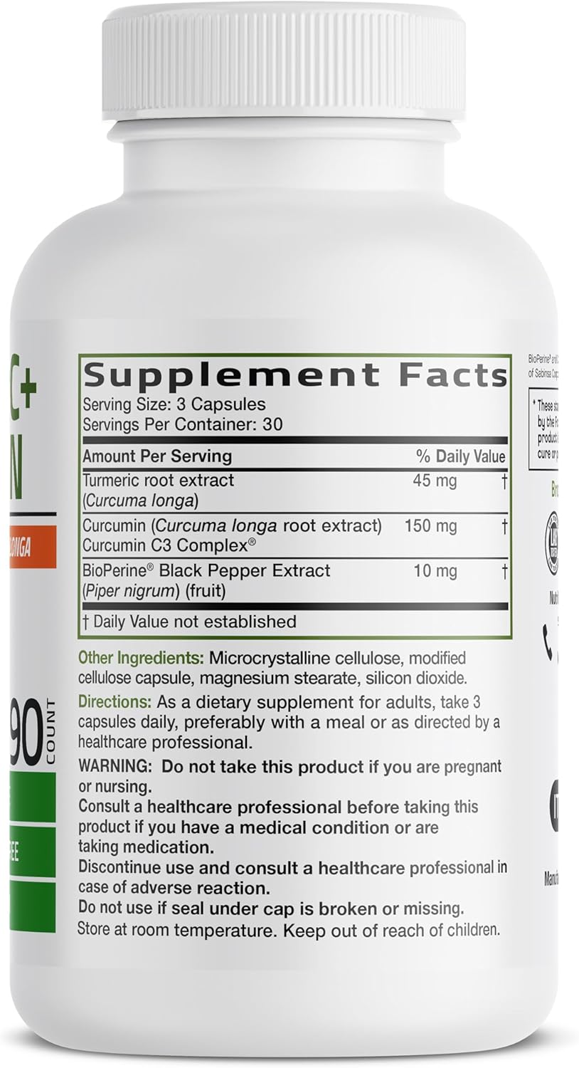 bronson turmeric herbal supplement vegetarian capsules