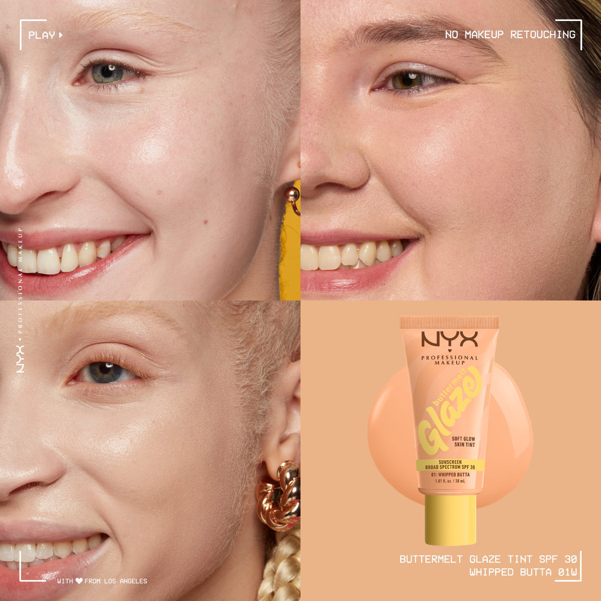 NYX Professional Makeup Buttermelt Glaze Soft Glow Skin Tint SPF 30 01 Whipped Butta 1.01 fl oz (30 ml) — product image 4