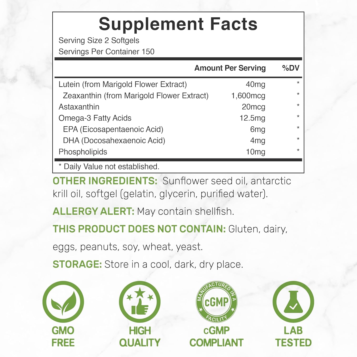lutein and zeaxanthin softgels close up product