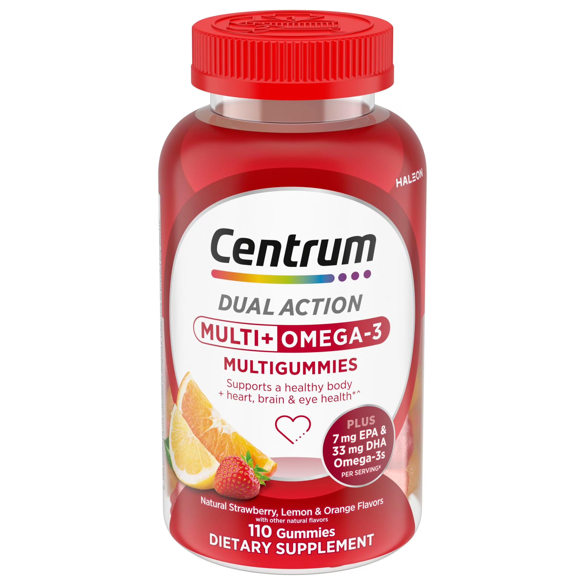 Centrum multigummies omega 3 adult bottle assorted fruit