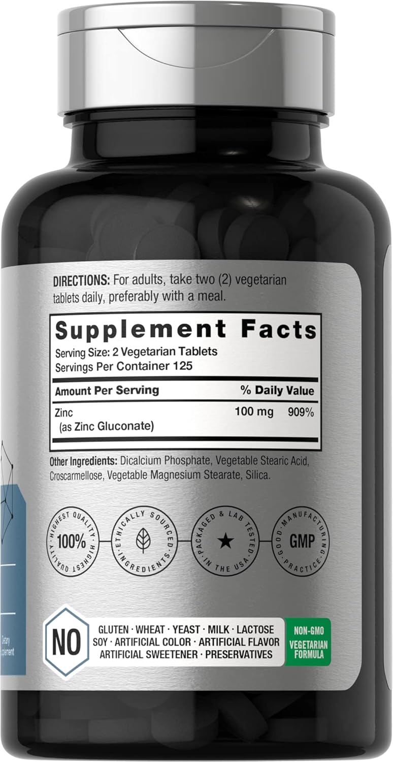 chelated zinc mineral supplement vegetarian tablets