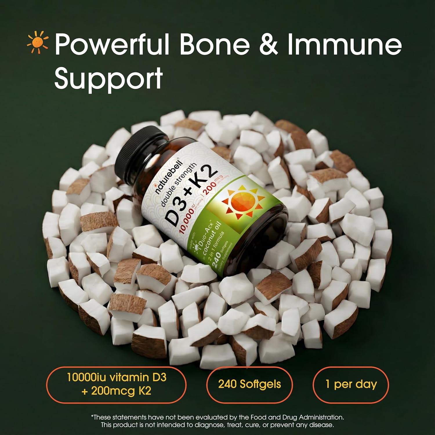 D3 K2 bone heart immune support supplement