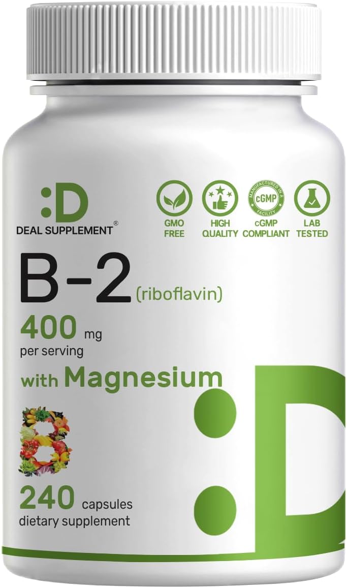 Deal Supplement vitamin B2 400mg magnesium glycinate capsules 240