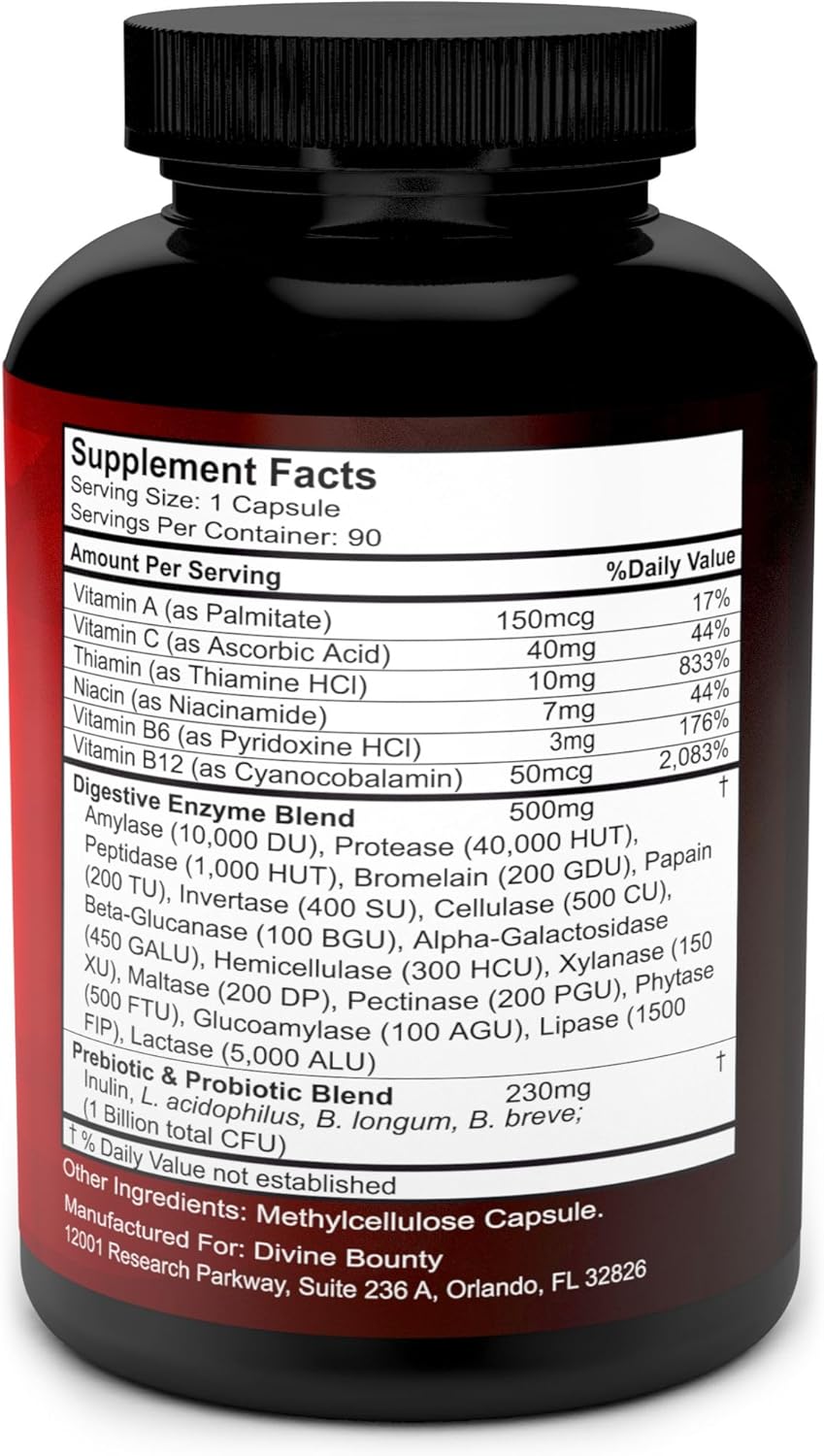 digestive enzyme probiotic supplement veggie capsules product