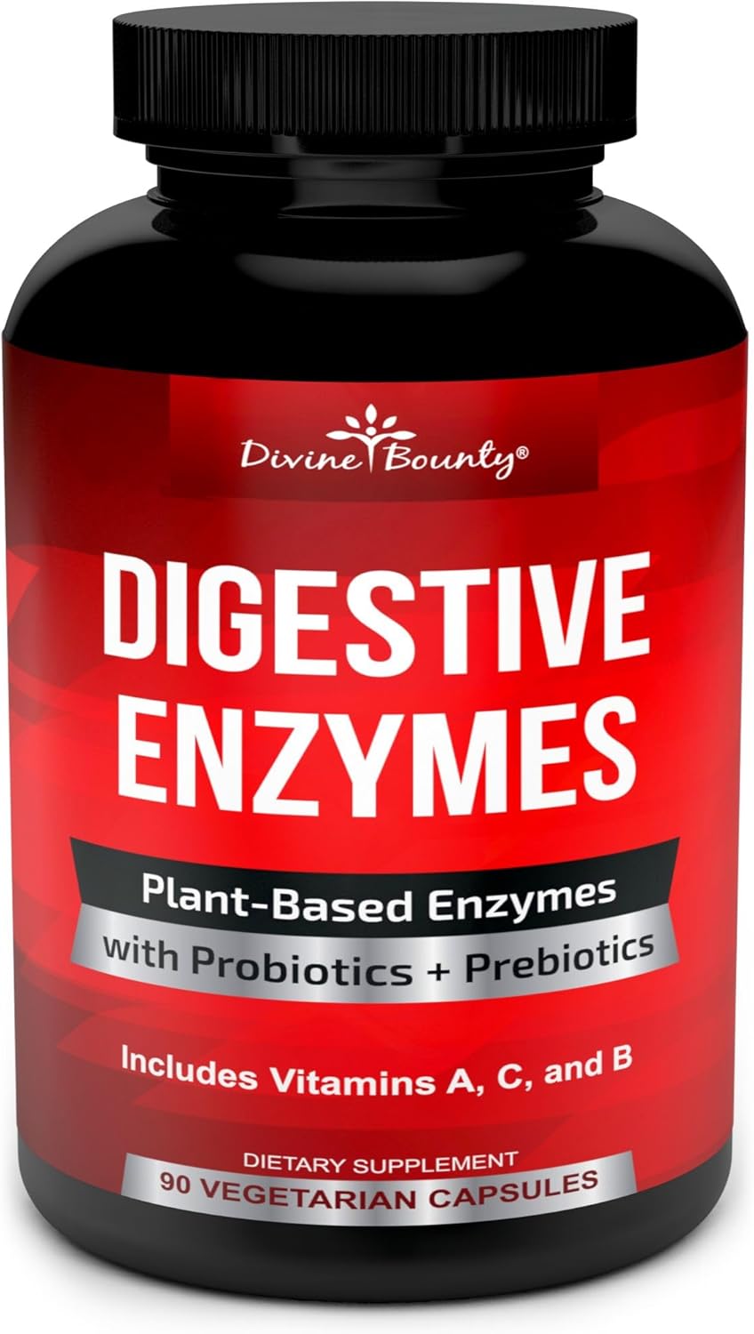 digestive enzymes probiotics prebiotics capsules 90 count bottle