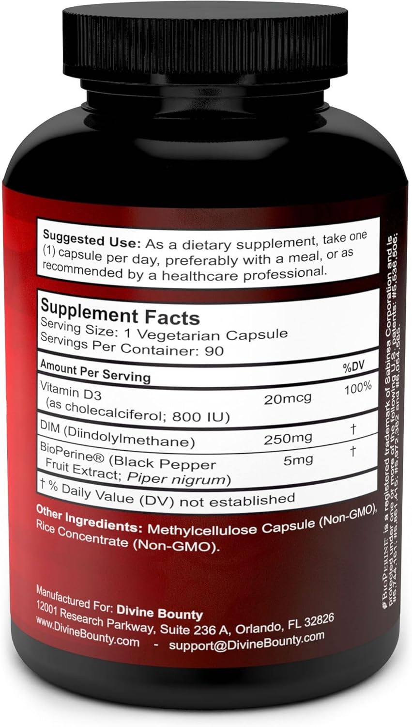 DIM vegetarian capsules supplement daily wellness formula