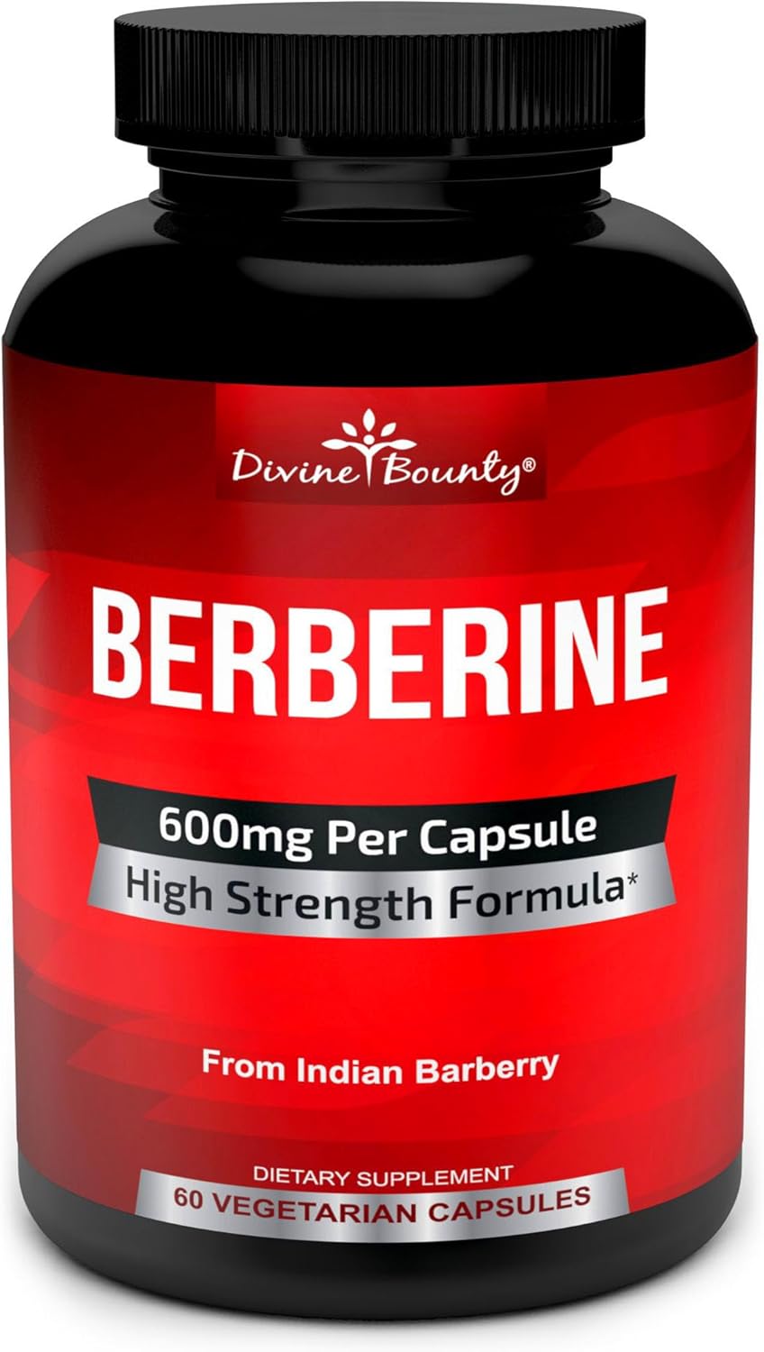 Divine Bounty berberine HCl 600mg capsules 60 count bottle
