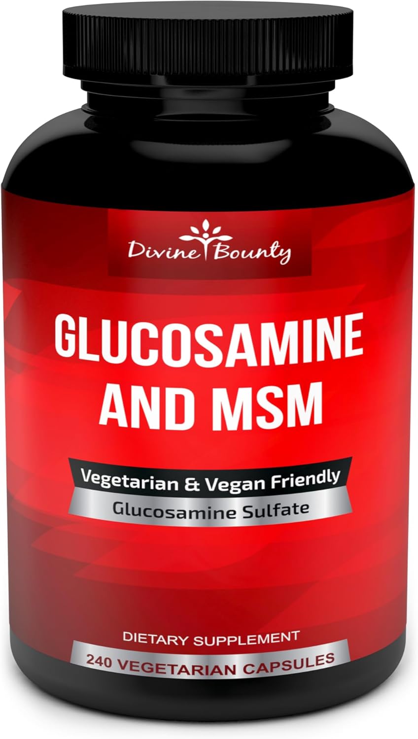 Divine Bounty glucosamine sulfate MSM 240 veggie capsules bottle
