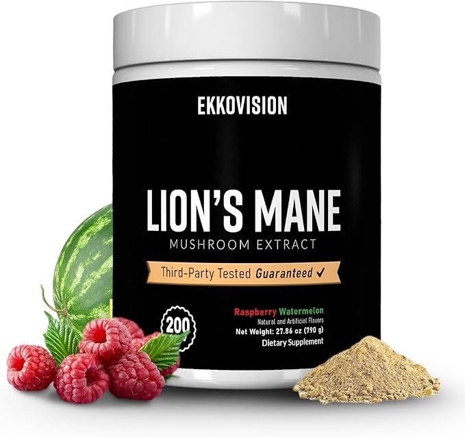 ekkovision lions mane powder 200 servings raspberry watermelon
