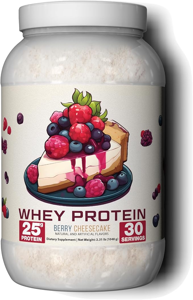 Low-Lactose Whey Protein Powder – Berry Cheesecake, 25 g Protein/Scoop