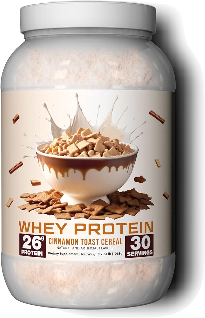 Low-Lactose Whey Protein Powder – Cinnamon Toast, 25g Protein/Scoop