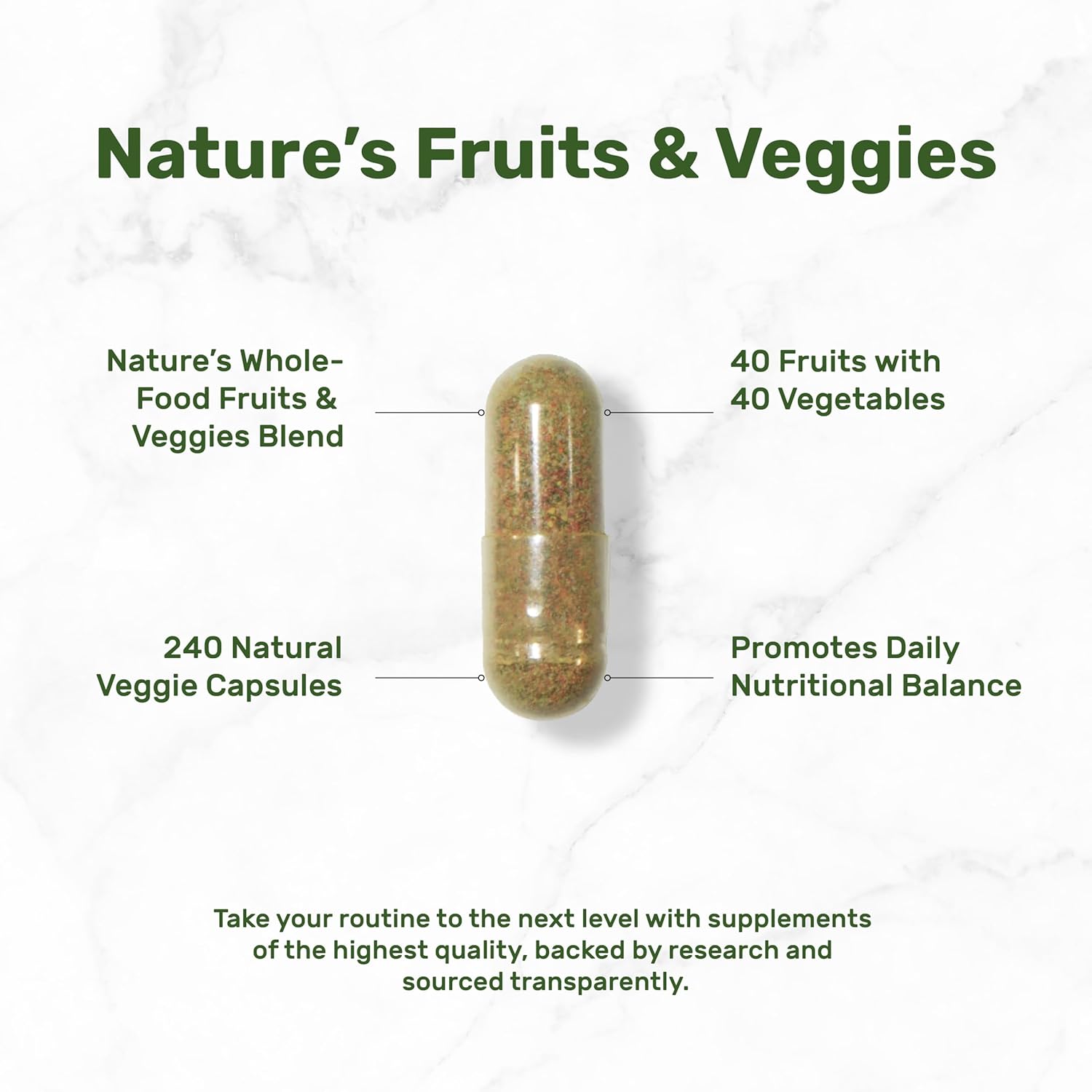 fruits vegetables capsules supplement close up product