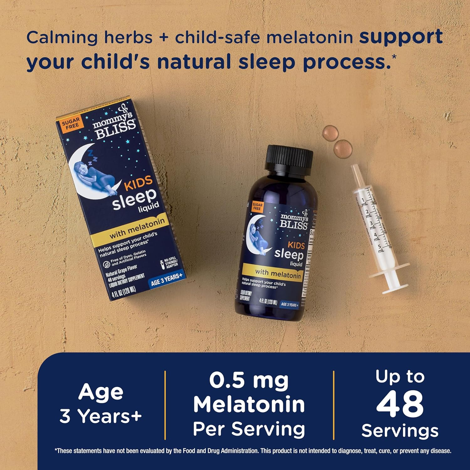 sugar free kids melatonin liquid wellness product