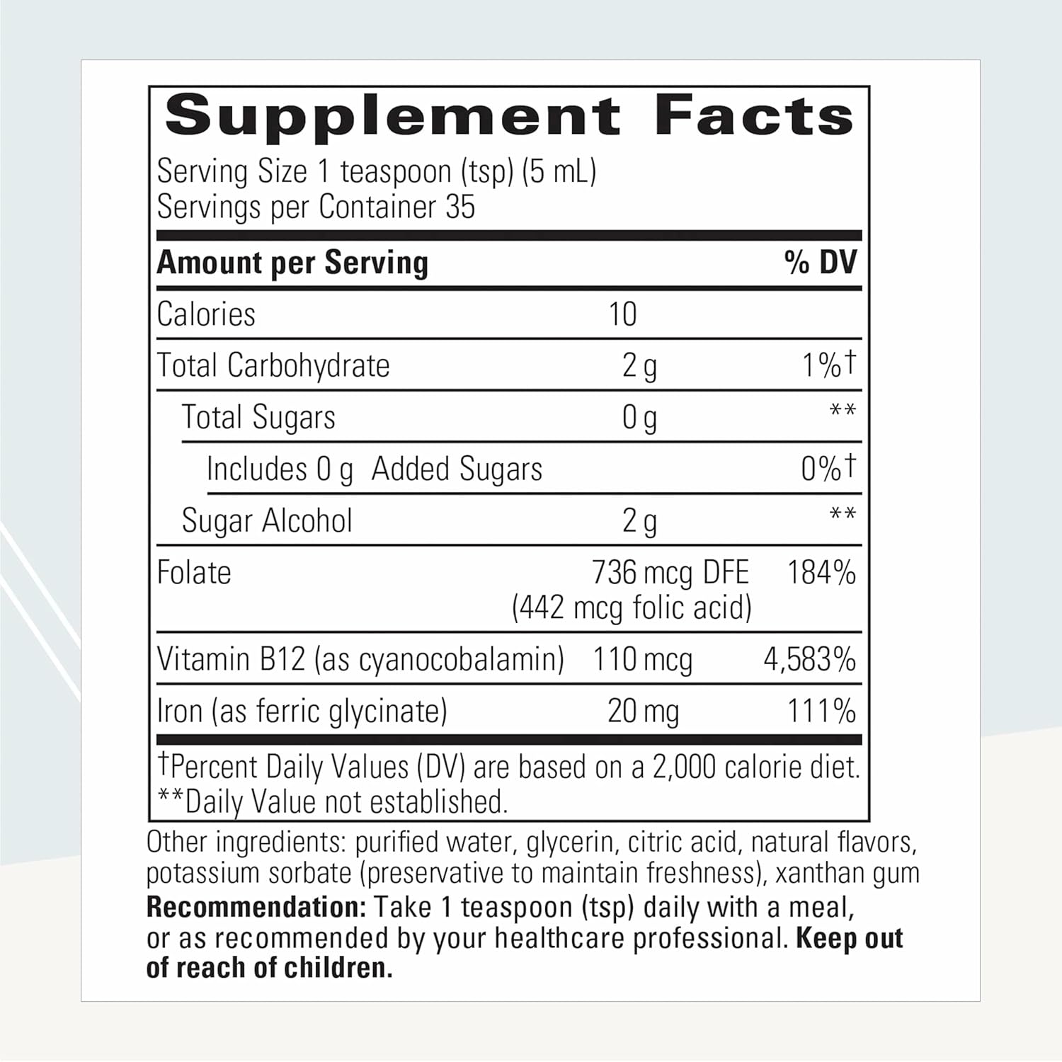 liquid iron supplement Integrative Therapeutics 6 oz