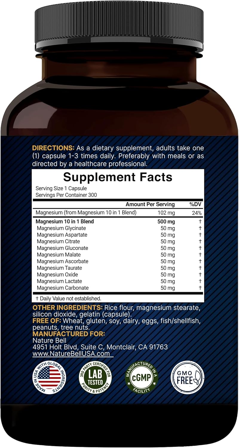 magnesium complex supplement 500mg capsules