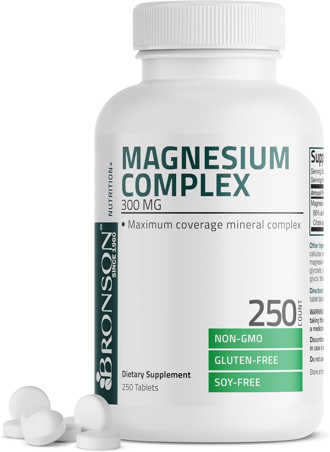 Bronson triple magnesium complex 300mg tablets bottle