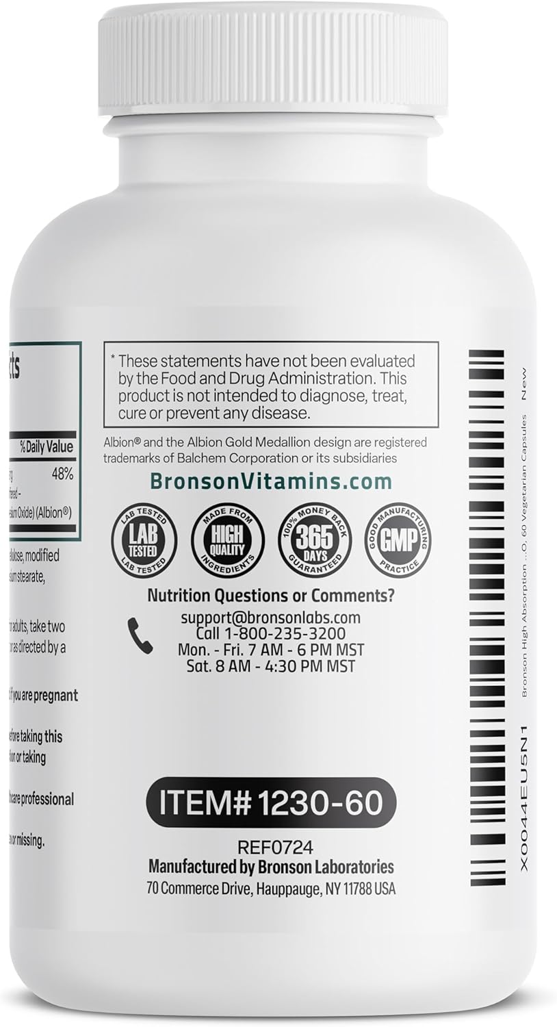magnesium glycinate chelated supplement capsules Bronson