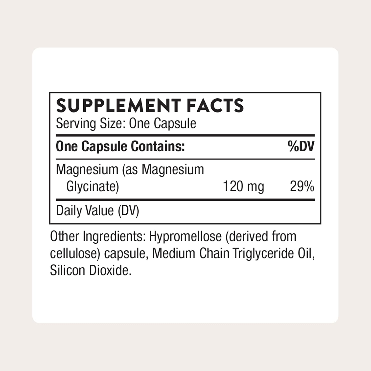 Magnesium glycinate supplement capsules Thorne 90 count