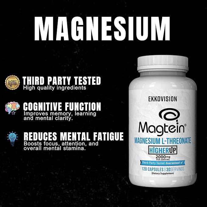 Magnesium L-Threonate 2000 mg – Brain & Memory Support | 120 Caps